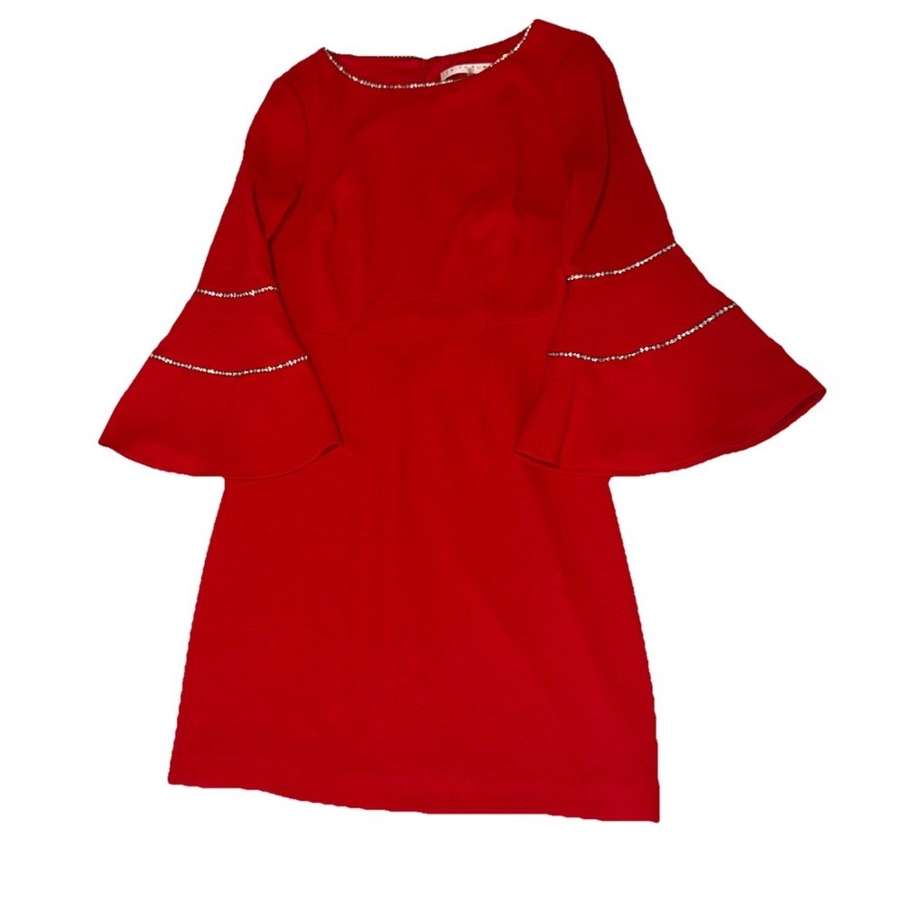 Trina Turk Socialite Dress Size 4 Red Rhinestone‎